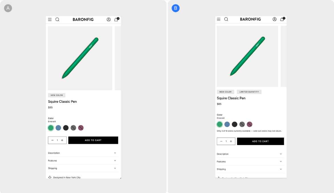 Persistent Scarcity Labels and Live Availability Data for Converting Hesitant Shoppers