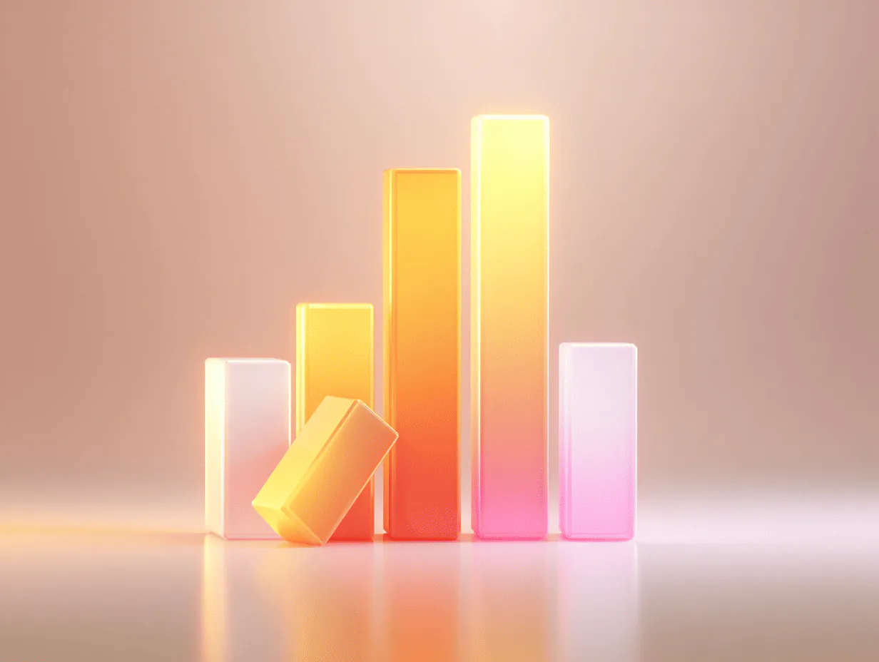 Colorful 3D bar chart with uneven columns representing fluctuating marginal costs across production units.