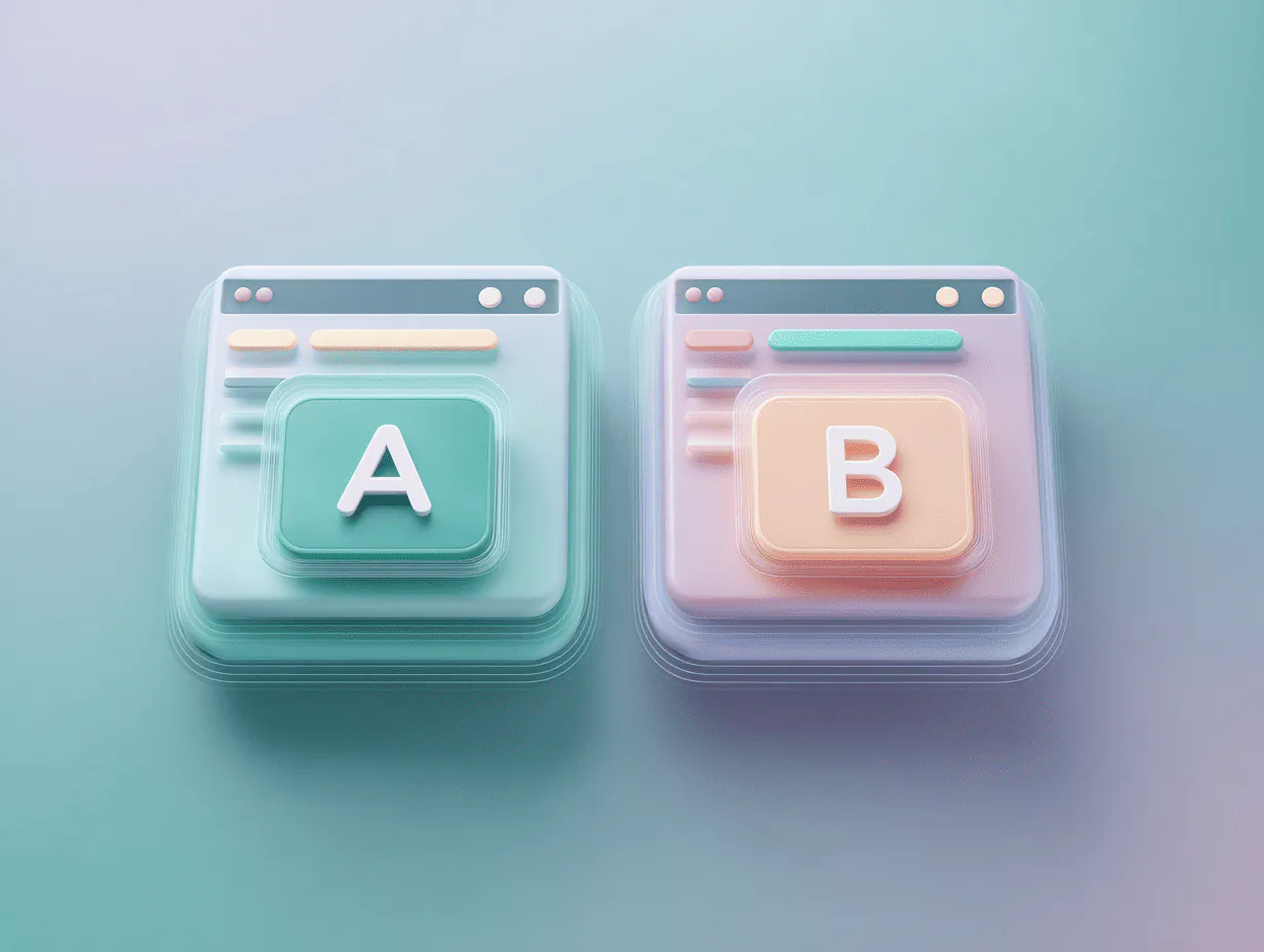 A/B testing interface used in PPC optimization to compare ad variations.
