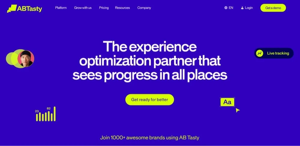 AB Tasty product screenshot (from Convert)